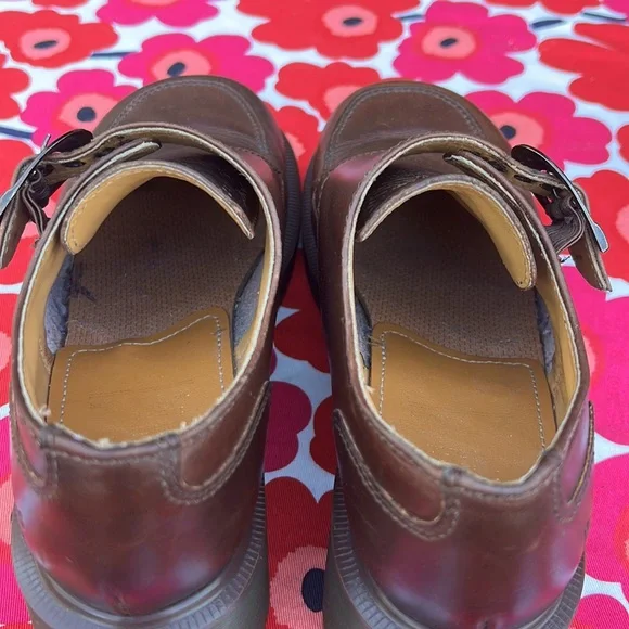 🏴󠁧󠁢󠁥󠁮󠁧󠁿 Vintage Dr. Martens MIE Chunky Heel Monk Strap Loafers UK 5 - Picture 16 of 16